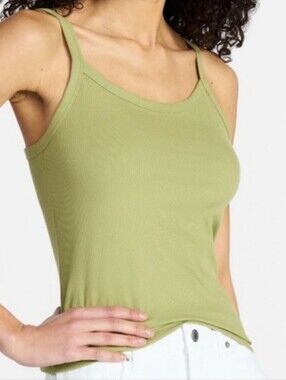 NO BOUNDARIES - SCOOP NECK RIBBED CAMI TOP (GREEN)